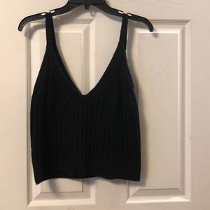 Boutique Black Knit Tank Crop Top